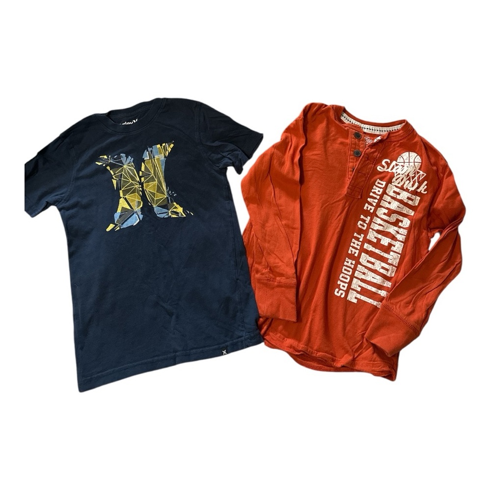 Bundle of (2) Boys Graphic Tees, Hurley/Children’s Place.  Size 7/MED